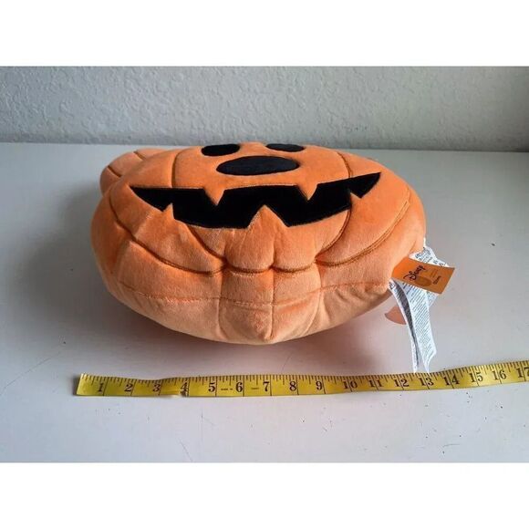 Disney Mickey Mouse Halloween Jack O Lantern Pumpkin Plush Pillow NEW - Picture 10 of 12